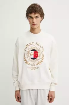 Хлопковая толстовка Tommy Jeans, бежевый