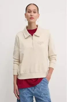 Хлопковая толстовка Tommy Jeans, бежевый