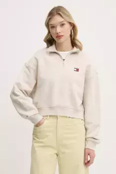 Хлопковая толстовка Tommy Jeans, бежевый