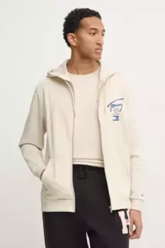 Хлопковая толстовка Tommy Jeans, бежевый