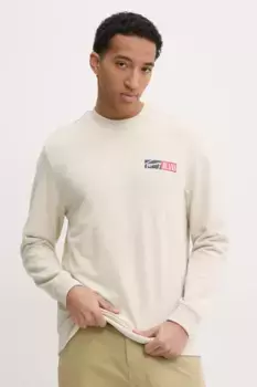 Хлопковая толстовка Tommy Jeans, бежевый