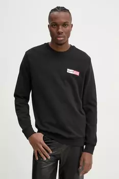 Хлопковая толстовка Tommy Jeans, черный