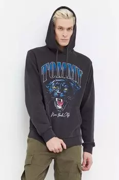 Хлопковая толстовка Tommy Jeans, черный