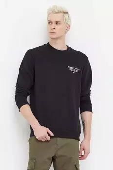 Хлопковая толстовка Tommy Jeans, черный