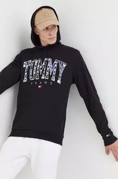 Хлопковая толстовка Tommy Jeans, черный