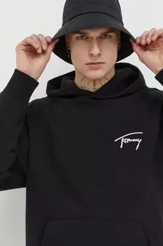 Хлопковая толстовка Tommy Jeans, черный