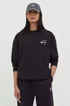 Хлопковая толстовка Tommy Jeans, черный