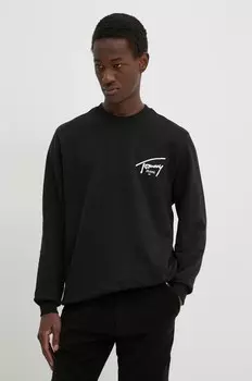 Хлопковая толстовка Tommy Jeans, черный