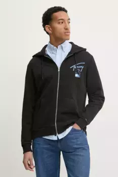 Хлопковая толстовка Tommy Jeans, черный