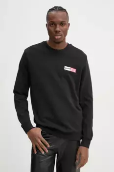 Хлопковая толстовка Tommy Jeans, черный