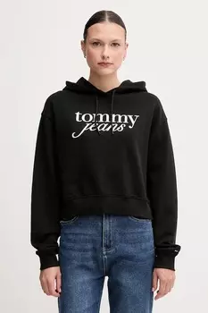 Хлопковая толстовка Tommy Jeans, черный