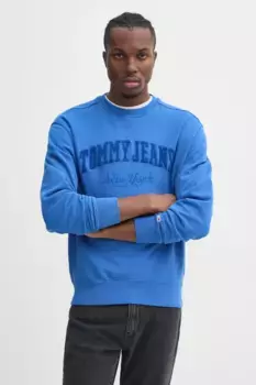 Хлопковая толстовка Tommy Jeans, фиолетовый