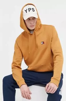 Хлопковая толстовка Tommy Jeans, коричневый