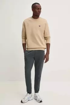 Хлопковая толстовка Tommy Jeans, коричневый