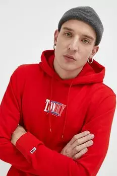 Хлопковая толстовка Tommy Jeans, красный