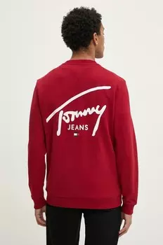 Хлопковая толстовка Tommy Jeans, красный