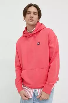 Хлопковая толстовка Tommy Jeans, розовый