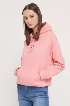Хлопковая толстовка Tommy Jeans, розовый