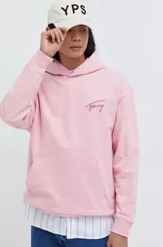 Хлопковая толстовка Tommy Jeans, розовый