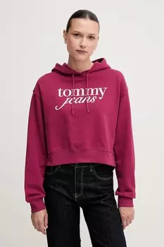 Хлопковая толстовка Tommy Jeans, розовый