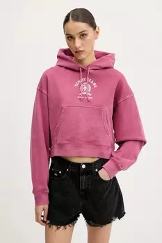 Хлопковая толстовка Tommy Jeans, розовый