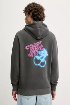 Хлопковая толстовка Tommy Jeans, серый