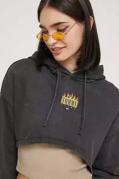 Хлопковая толстовка Tommy Jeans, серый