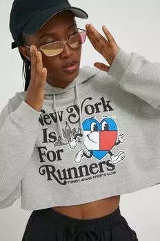 Хлопковая толстовка Tommy Jeans, серый