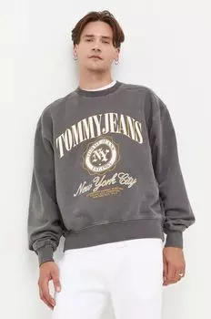 Хлопковая толстовка Tommy Jeans, серый