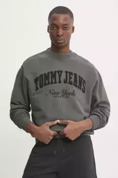 Хлопковая толстовка Tommy Jeans, серый