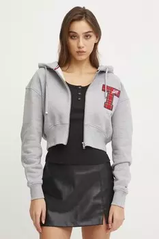 Хлопковая толстовка Tommy Jeans, серый