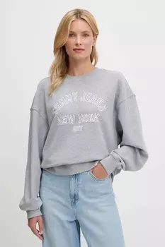 Хлопковая толстовка Tommy Jeans, серый