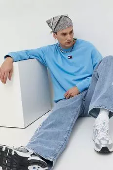 Хлопковая толстовка Tommy Jeans, синий