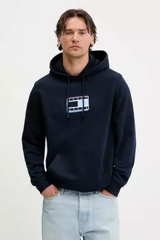 Хлопковая толстовка Tommy Jeans, темно-синий