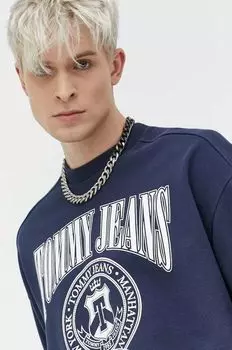 Хлопковая толстовка Tommy Jeans, темно-синий
