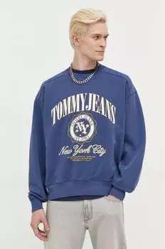 Хлопковая толстовка Tommy Jeans, темно-синий