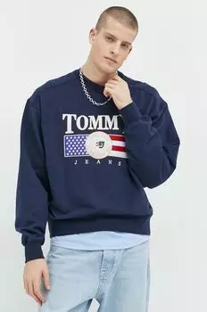 Хлопковая толстовка Tommy Jeans, темно-синий