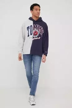 Хлопковая толстовка Tommy Jeans, темно-синий