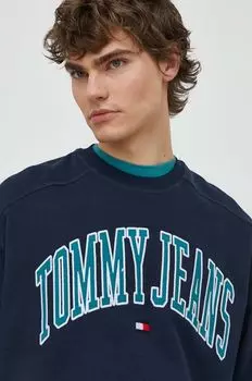 Хлопковая толстовка Tommy Jeans, темно-синий