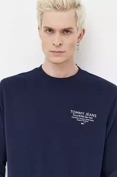Хлопковая толстовка Tommy Jeans, темно-синий