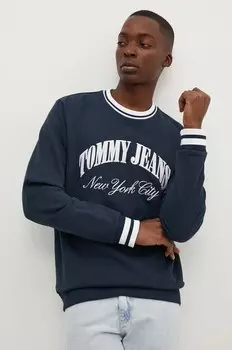 Хлопковая толстовка Tommy Jeans, темно-синий