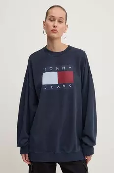 Хлопковая толстовка Tommy Jeans, темно-синий