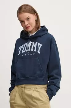 Хлопковая толстовка Tommy Jeans, темно-синий