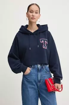 Хлопковая толстовка Tommy Jeans, темно-синий