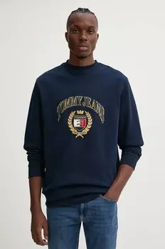 Хлопковая толстовка Tommy Jeans, темно-синий