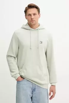 Хлопковая толстовка Tommy Jeans, зеленый