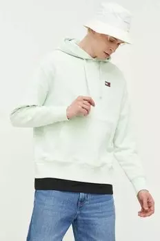 Хлопковая толстовка Tommy Jeans, зеленый