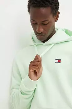 Хлопковая толстовка Tommy Jeans, зеленый