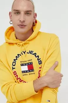 Хлопковая толстовка Tommy Jeans, желтый