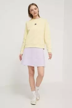 Хлопковая толстовка Tommy Jeans, желтый